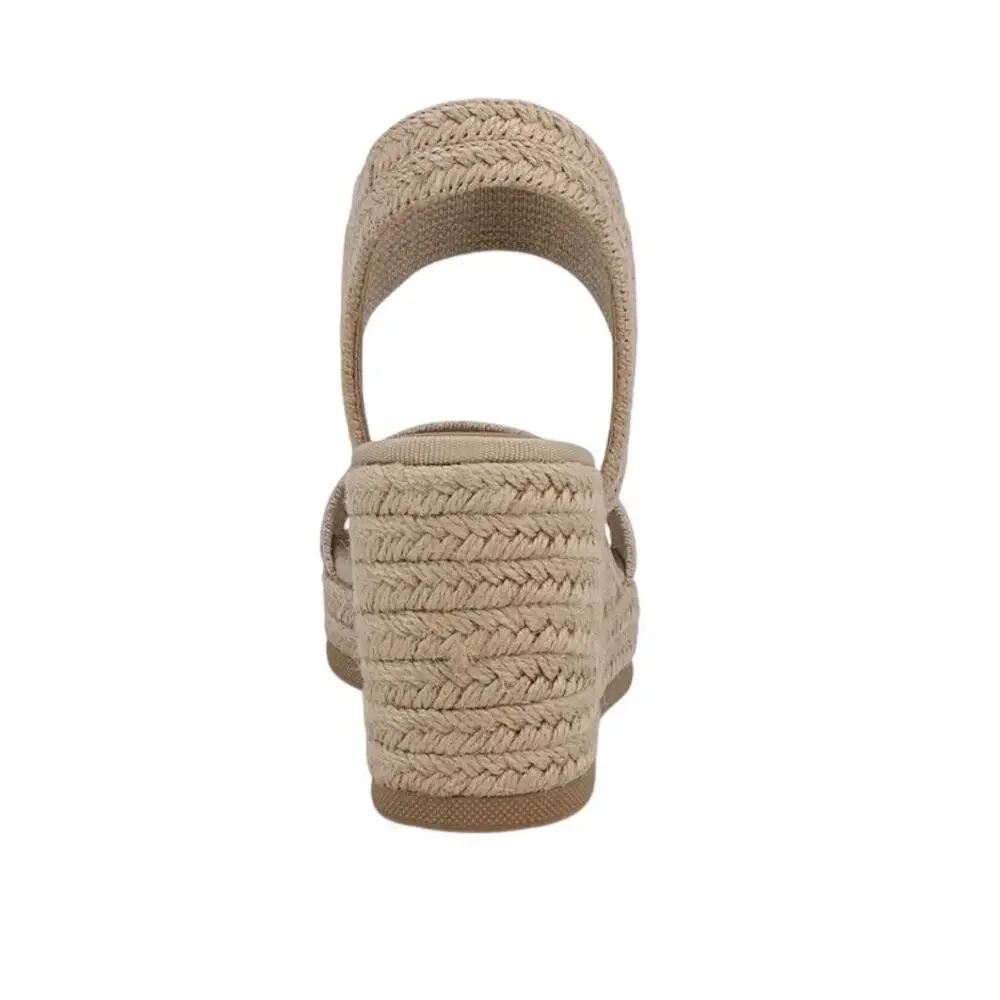 MIA Brittni Natural Multi Spring Espadrille Style Heel Resort Vacation 7M